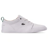 Lacoste Men's Bayliss Leather Perforated Collar Sneakers - 10 In White