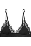 LOVE STORIES LOVE LACEY LACE-TRIMMED STRETCH-JERSEY SOFT-CUP TRIANGLE BRA