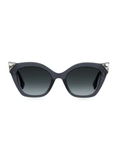Fendi Grey Embellished Cat-eye Sunglasses In Black
