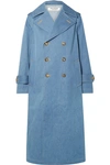 JUNYA WATANABE DOUBLE-BREASTED DENIM TRENCH COAT