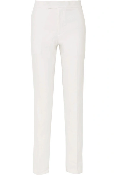 Helmut Lang Hemp And Cotton-blend Tapered Trousers In Natural White