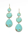 IPPOLITA Polished Rock Candy 18K Yellow Gold & Turquoise Crazy 8's Triple-Drop Earrings