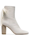 LOEWE WHITE 80 LEATHER ANKLE BOOTS