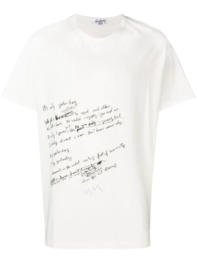 Yohji Yamamoto Basic Print T-shirt - 白色 In White