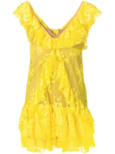 Aniye By Ruffle-trim Short Dress - 黄色 In Yellow