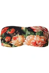 DOLCE & GABBANA FLORAL-PRINT BANDEAU BIKINI TOP