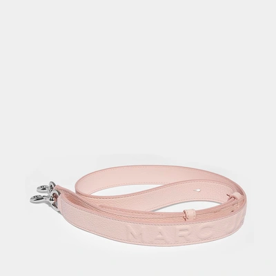 Marc Jacobs Mj Textured Leather Strap In Blush Polyester