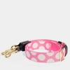 MARC JACOBS MARC JACOBS | Large Dot Thin Webbing Strap in Pink and White Polyester