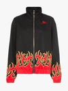 CHARM'S CHARM'S X KAPPA FIRE-PRINT EMBROIDERED-LOGO LIGHTWEIGHT JACKET,54BK13534454