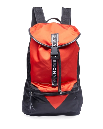 Givenchy Light 3 Leather-trimmed Technical Backpack In Black,red
