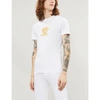 VERSACE LOGO-EMBROIDERED COTTON-JERSEY T-SHIRT
