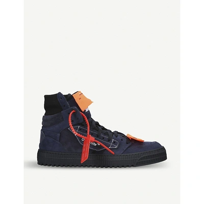 Off-white Off-court Suede High-top Trainers In Blue