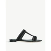 TOD'S LEATHER AND WOVEN SANDALS