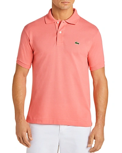 Lacoste Heathered Pique Polo In Light Pink