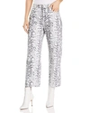 ALEXANDER WANG T ALEXANDERWANG.T PRINTED ANKLE STRAIGHT JEANS IN FADED PYTHON,4D994509DJ