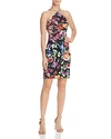 AQUA AIDAN BY AIDAN MATTOX PRINTED CREPE DRESS,MN1E204236