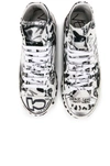 VETEMENTS VETEMENTS GRAFFITI HIGH TOP SNEAKERS IN WHITE & GEORGIAN PRINT,VETF-WZ52