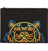 KENZO EMBROIDERED ZIP POUCH - BLACK,F955PM302F22
