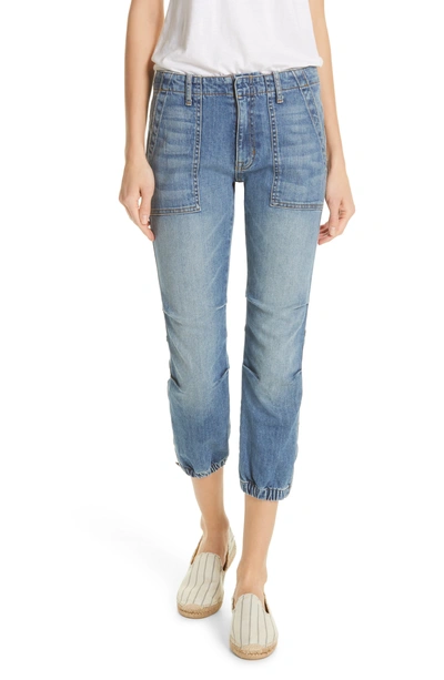 Nili Lotan Cropped French Military Jeans In Duane Wash
