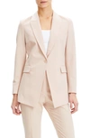 Theory Etiennette One-button Good Wool Suiting Jacket In Petal Pink