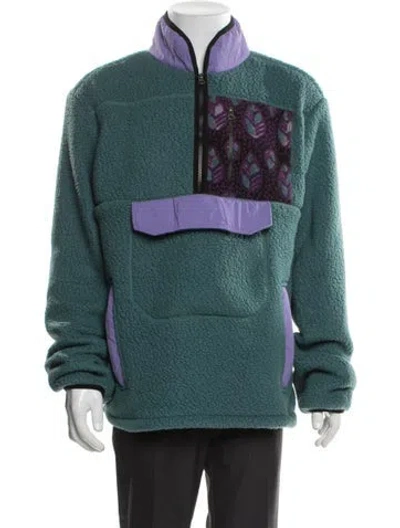 Pre-owned 18 East Colorblock Pattern Jacket In Green