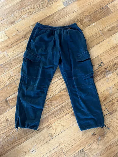 Pre-owned 18 East Indigo-dyed Cargo Pants In Blue