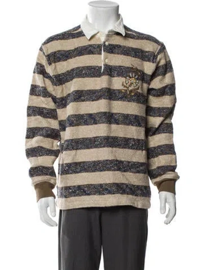 Pre-owned 18 East Striped Denim Jacket In Neutral