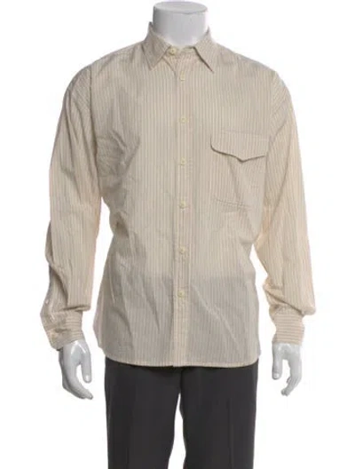 Pre-owned 18 East Striped Long Sleeve Shirt In Neutral
