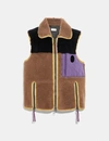 COACH COACH COLORBLOCK SHEARLING VEST,72793 L9I 5