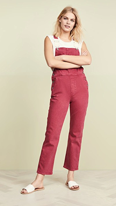 3x1 Rose Overalls In Mineral Rust Red