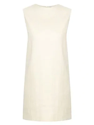 Theory Linen And Viscose Dress In Beige