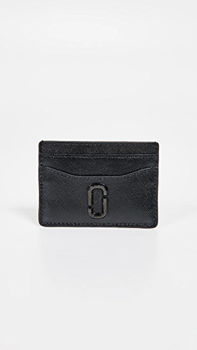 Marc Jacobs Snapshot Leather Card Case In Black