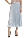 Red Valentino Drawstring Pleated Midi Skirt In Blue