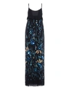 PRADA EMBELLISHED CHIFFON LONG SLIP DRESS,10834673