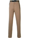 FENDI STRIPED TRIM TAILORED TROUSERS