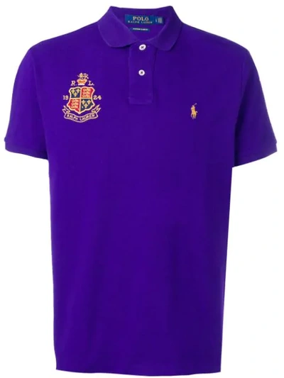 Polo Ralph Lauren Crest Logo Polo Shirt In Purple