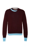 Marni Maglia Girocollo Cotton-pique Polo Shirt In Burgundy