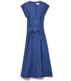 SEA Lennox Belted Modern Midi Dress in Blue