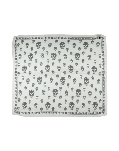 Alexander Mcqueen Alexander Mc Queen Biker Skull Wool Scarf In White