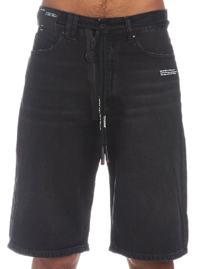 Off-white Zip Appliqué Shorts In Black