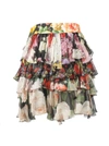 DOLCE & GABBANA SHORT FLORAL RUFFLED SKIRT,10834845