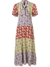 Valentino Floral-print Silk Crepe De Chine Midi Dress In Purple