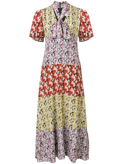 Valentino Floral-print Silk Crepe De Chine Midi Dress In Multi