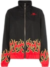 CHARM'S x Kappa fire-print embroidered-logo lightweight jacket