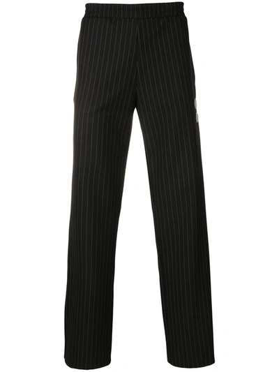 Off-white Pinstriped Eagle Stripe Trousers In Black