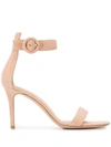 Gianvito Rossi Beige Portofino 105 Suede Sandals In Nude