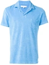 Orlebar Brown Terry Toweling Cotton Polo Shirt In Azure