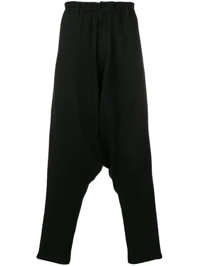 Yohji Yamamoto Loose Fit Drop-crotch Trousers In Black