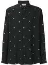 SAINT LAURENT SAINT LAURENT FLOWER EMBROIDERED SHIRT - 黑色