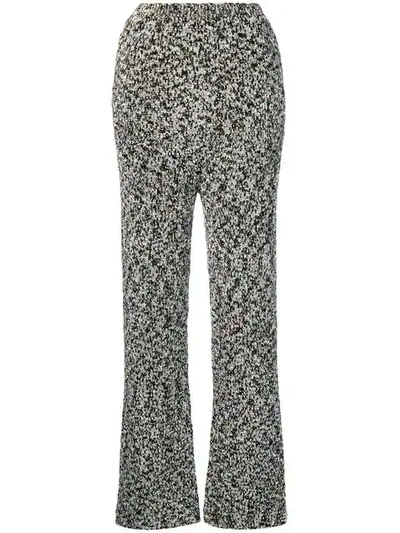 Loewe High-rise Knit Wide-leg Trousers In Grey